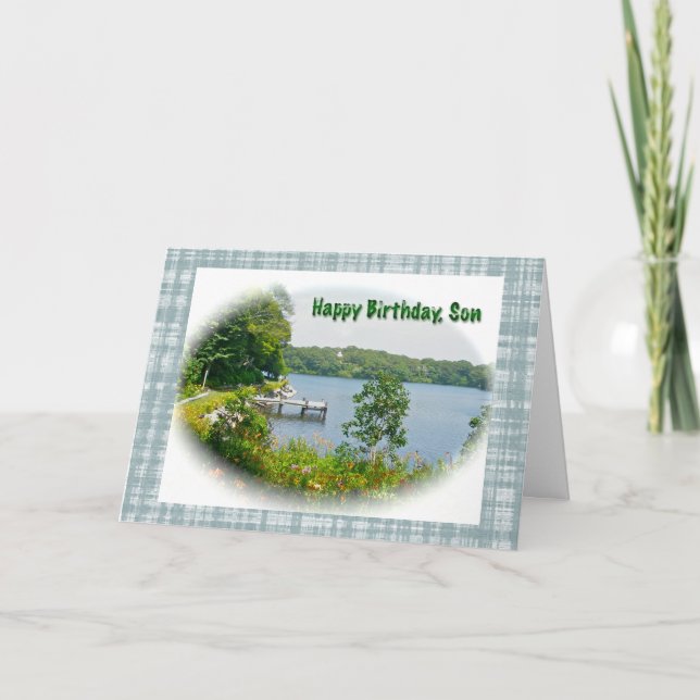 Tarjeta de cumpleaños Oyster Pond Scene Son (Anverso)