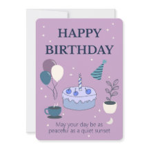 Tarjeta de cumpleaños pacífica con cielo nocturno