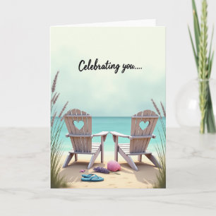 Tarjeta de cumpleaños pacífica junto al mar