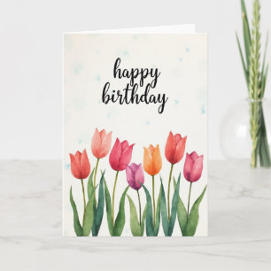 Tarjeta de cumpleaños Painted Blooms