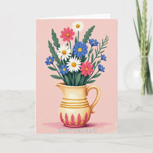 Tarjeta de cumpleaños Painterly Bloom