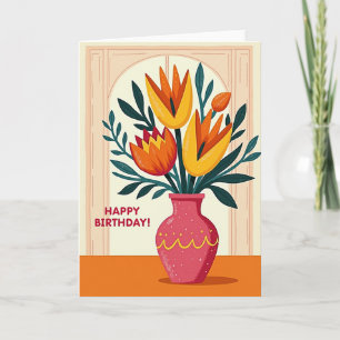 Tarjeta de cumpleaños Painterly Blooms