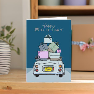 Tarjeta de cumpleaños Pale Aqua Figaro