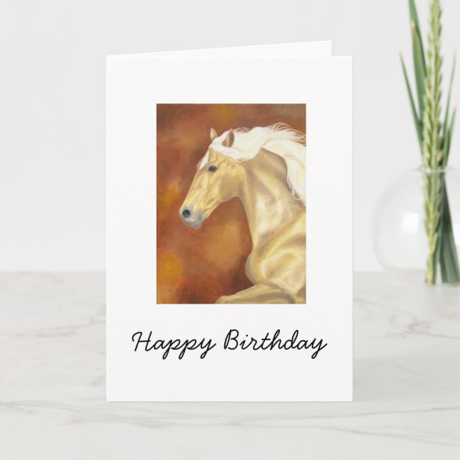 Tarjeta de cumpleaños Palomino Horse (Anverso)