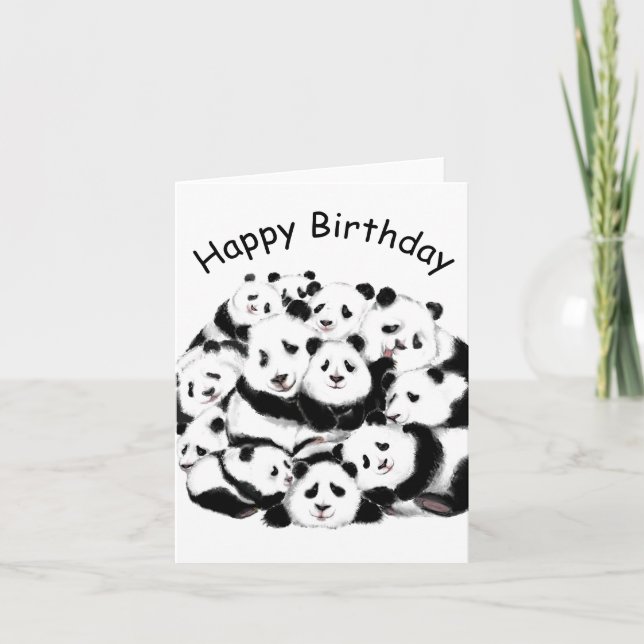 Tarjeta de cumpleaños Panda Funny (Anverso)