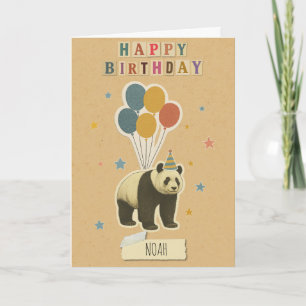 Tarjeta de cumpleaños Panda - Nombre personalizado