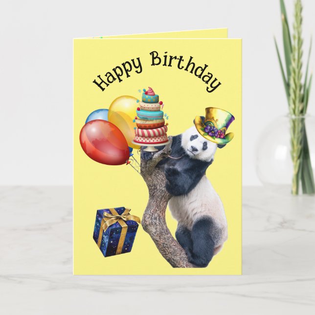 Tarjeta de cumpleaños PANDAstic Fun Panda (Anverso)