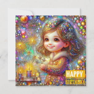 TARJETA DE CUMPLEAÑOS ~ Pantalla de luces Chicas r