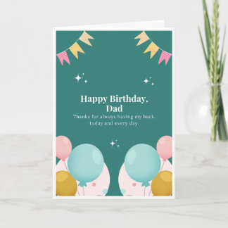 Tarjeta de cumpleaños papá globo azul Card
