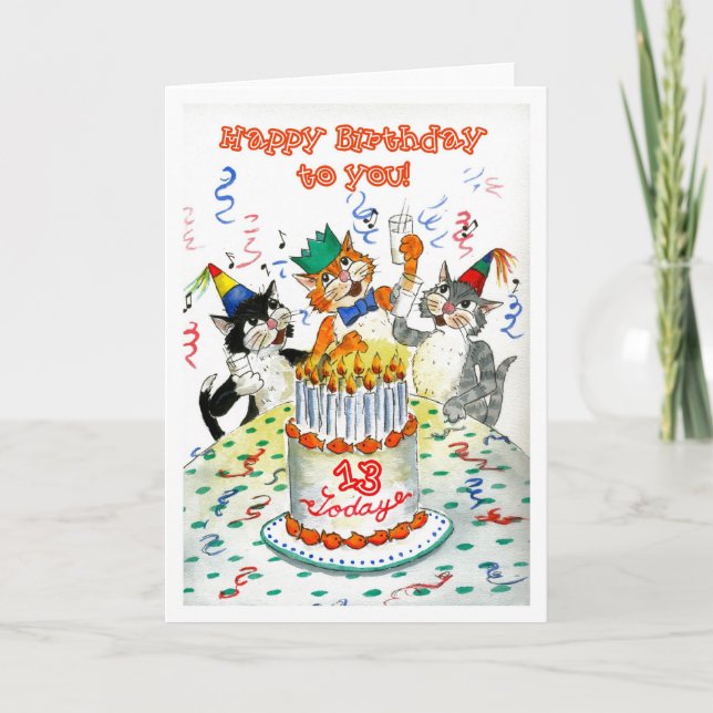 Tarjeta de cumpleaños para 13 años (Anverso)