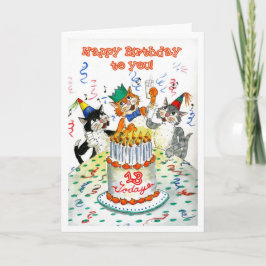 Tarjeta de cumpleaños para 13 años