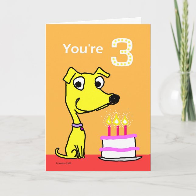 tarjeta de cumpleaños para 3 años (Anverso)