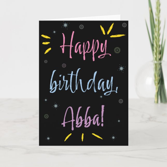 Tarjeta de cumpleaños para Abba (Anverso)