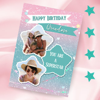 Tarjeta de cumpleaños para abuela superestrella co