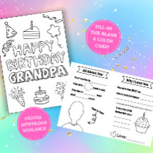 Tarjeta de cumpleaños para abuelo: actividad de co