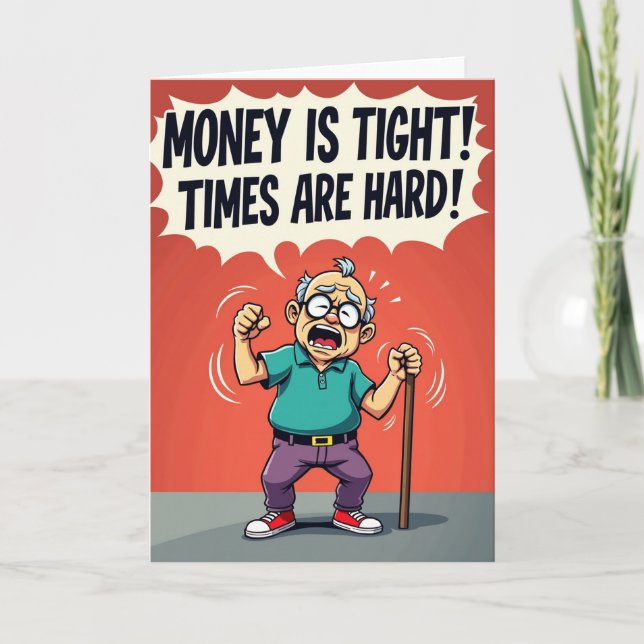 Tarjeta de cumpleaños para abuelo preocupado (Anverso)