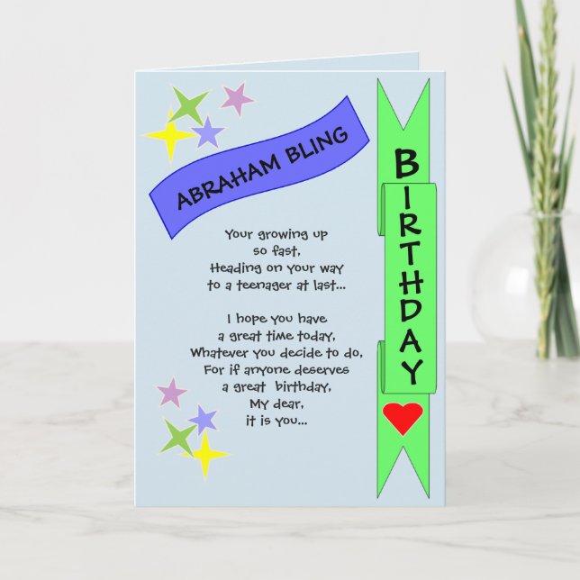 Tarjeta de cumpleaños para adolescentes (Anverso)