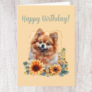 Tarjeta de cumpleaños para amante de perros Pomera