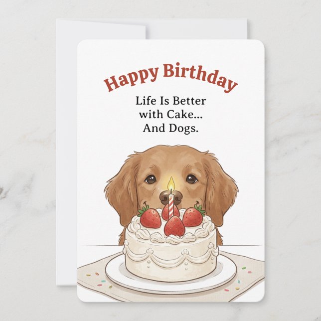 Tarjeta de Cumpleaños para Amante de Perros Retrie (Anverso)