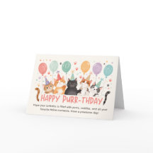 Tarjeta de cumpleaños para amantes de gatos Feliz 