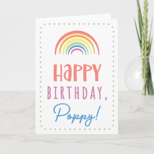 Tarjeta de cumpleaños para amapola (Anverso)