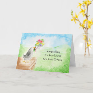 Tarjeta de cumpleaños para amigo lejano Pájaro acu