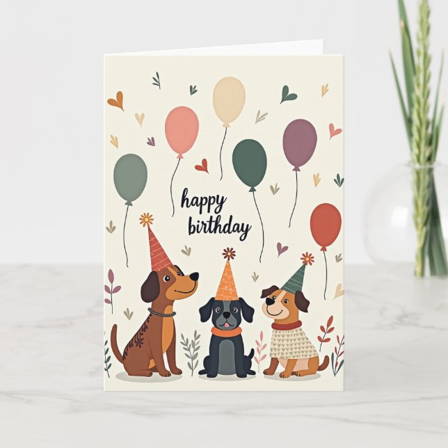 Tarjeta de Cumpleaños para Amigos Caninos (Anverso)