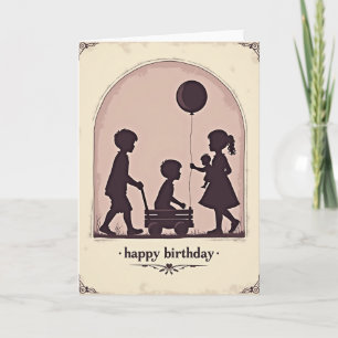 Tarjeta de cumpleaños para amigos con estilo vinta