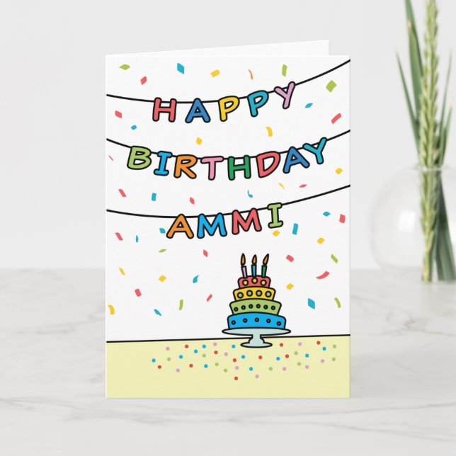 Tarjeta de cumpleaños para Ammi (Anverso)