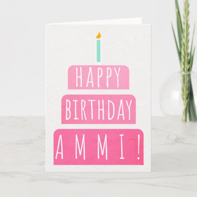 Tarjeta de cumpleaños para Ammi (Anverso)
