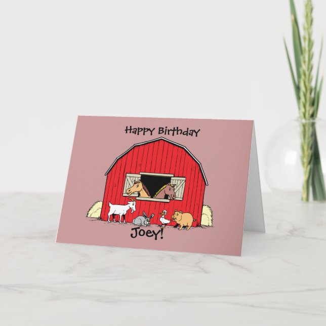 Tarjeta de cumpleaños para animales de granja de n (Anverso)