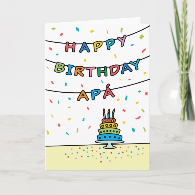 Tarjeta de cumpleaños para Apá (Anverso)