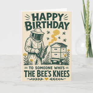 Tarjeta de cumpleaños para apicultor abeja rodilla
