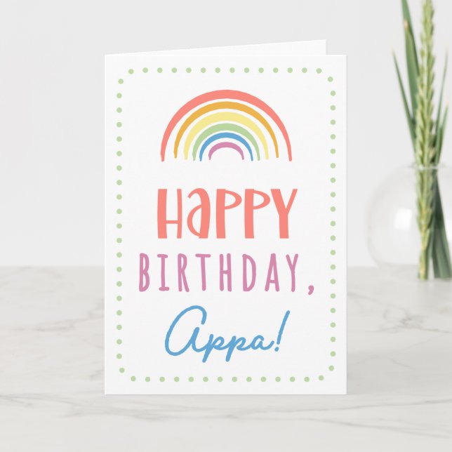 Tarjeta de cumpleaños para Appa (Anverso)