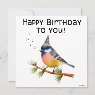 Tarjeta de cumpleaños para aves pintada a mano
