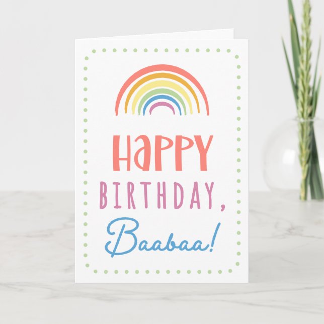 Tarjeta de cumpleaños para Baabaa (Anverso)