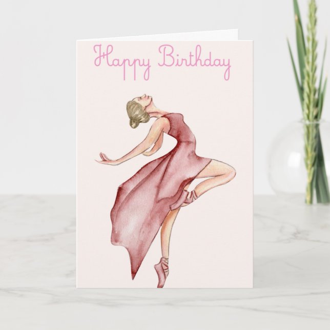 Tarjeta de cumpleaños para bailarina (Anverso)