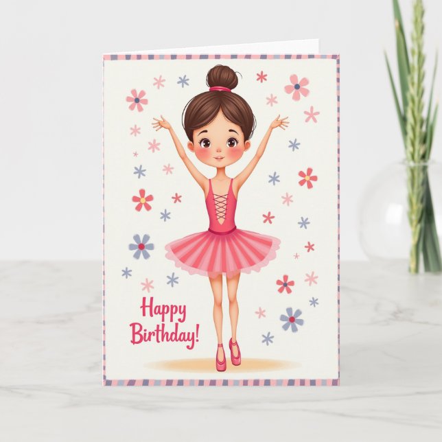 Tarjeta de cumpleaños para bailarina dulce (Anverso)
