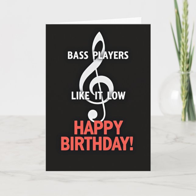 Tarjeta de cumpleaños para bajista (Anverso)
