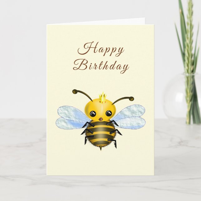 Tarjeta de cumpleaños para bebé - Abeja - Su nombr (Anverso)
