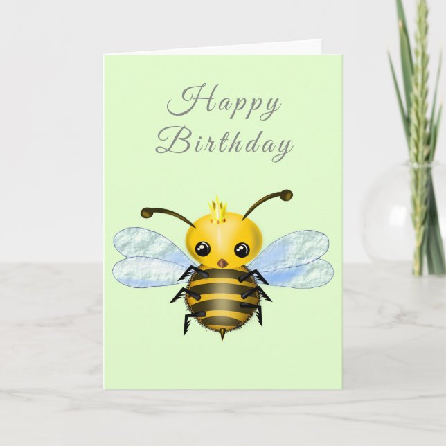 Tarjeta de cumpleaños para bebé - Abeja - Su texto (Anverso)