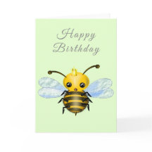Tarjeta de cumpleaños para bebé - Abeja - Su texto