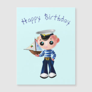 Tarjeta de cumpleaños para bebé con pequeño marine