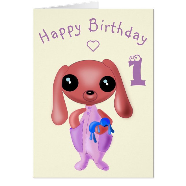 Tarjeta de cumpleaños para bebé conejito pequeño - (Frente)