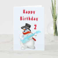 Tarjeta de cumpleaños para bebé de muñecos de niev