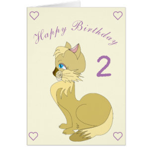Tarjeta de cumpleaños para bebé Gato de ojos azule