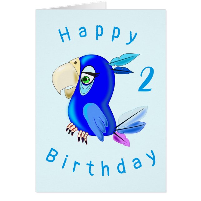 Tarjeta de cumpleaños para bebé Loro azul - Person (Frente)