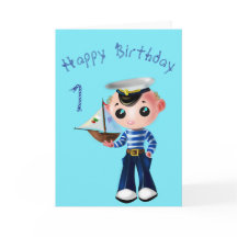 Tarjeta de cumpleaños para bebé niño pequeño marin