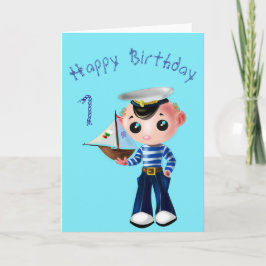 Tarjeta de cumpleaños para bebé niño pequeño marin