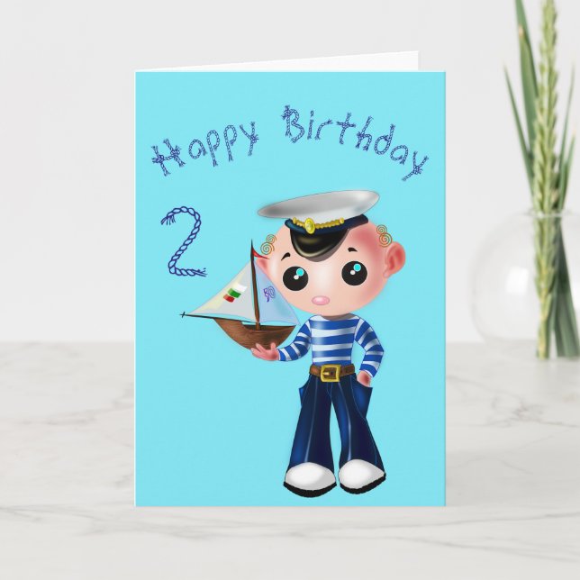 Tarjeta de cumpleaños para bebé niño pequeño marin (Anverso)